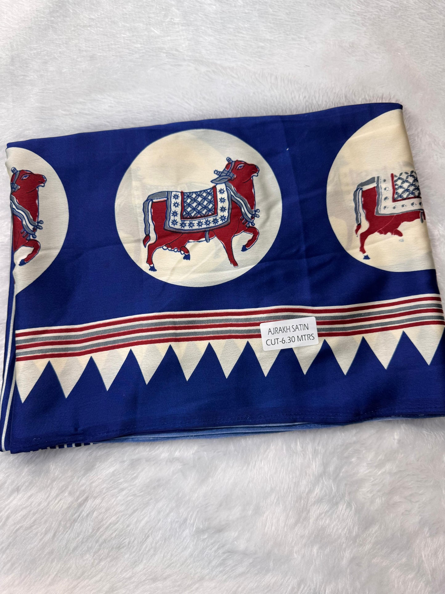 Semi Modal Silk Ajrak Print Pallu