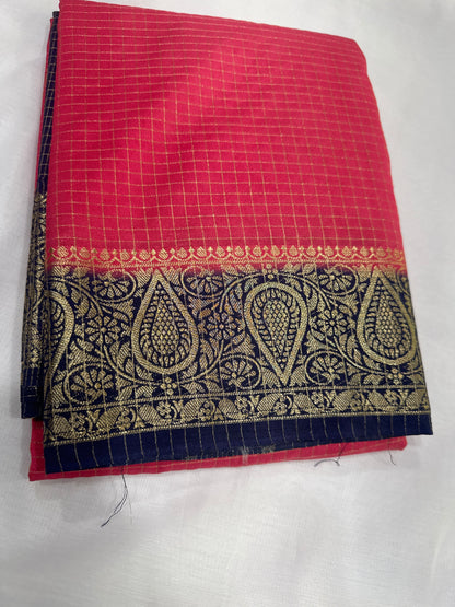 Viscose checks saree
