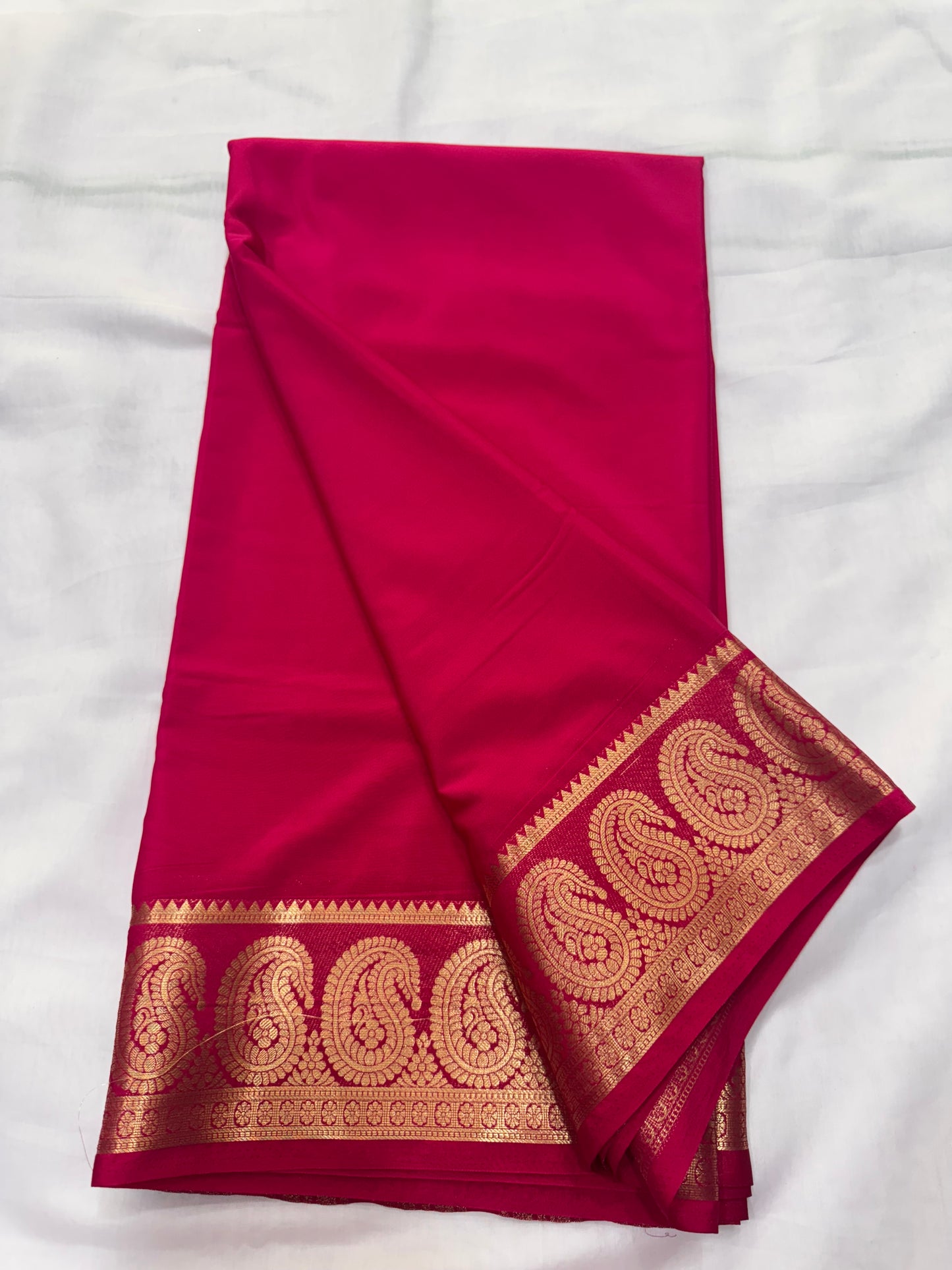 Premium Mysore Crape with Mango border