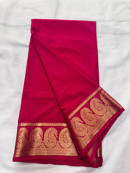 Premium Mysore Crape with Mango border