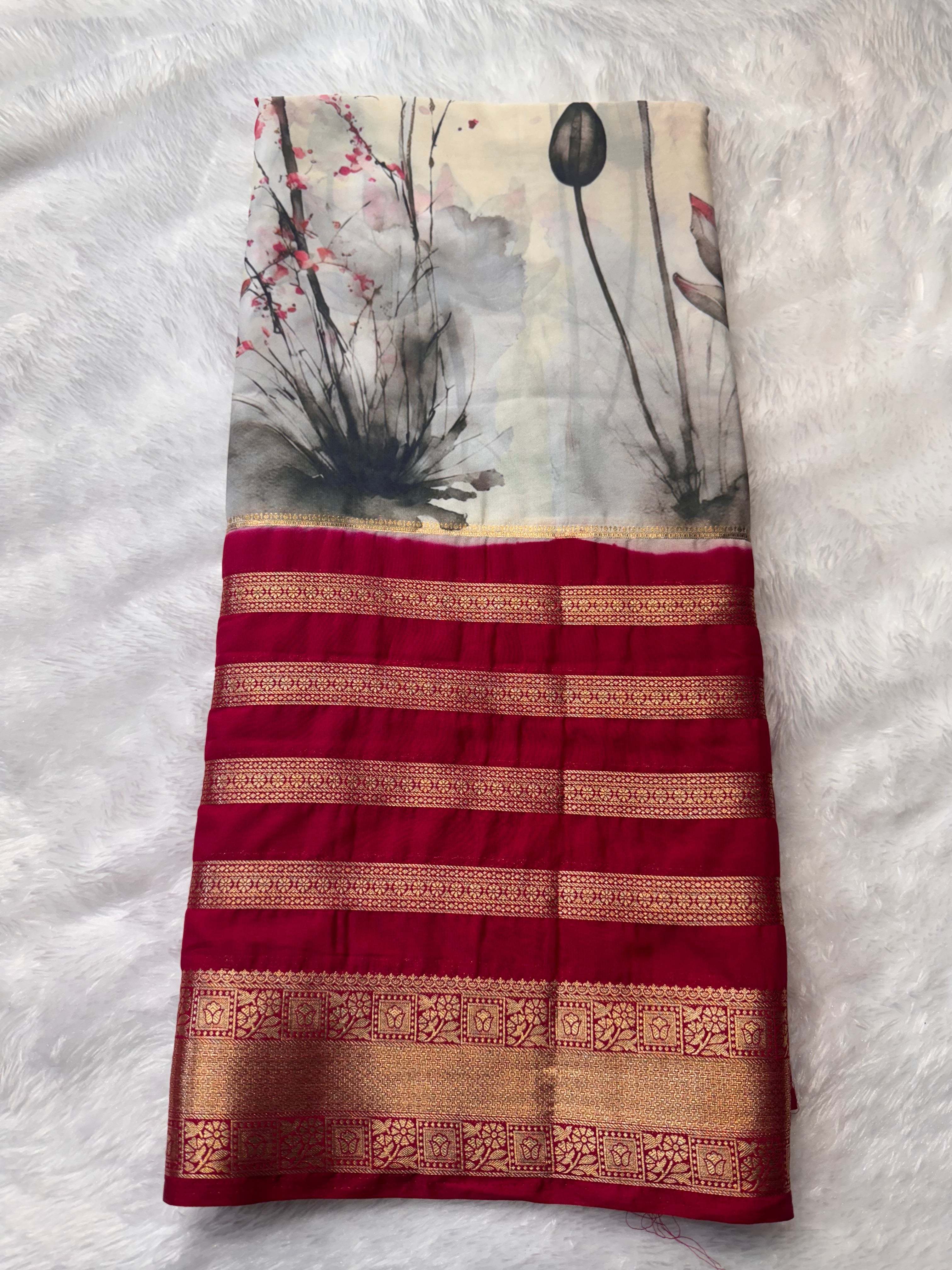 New Digital Crepe with Center Print