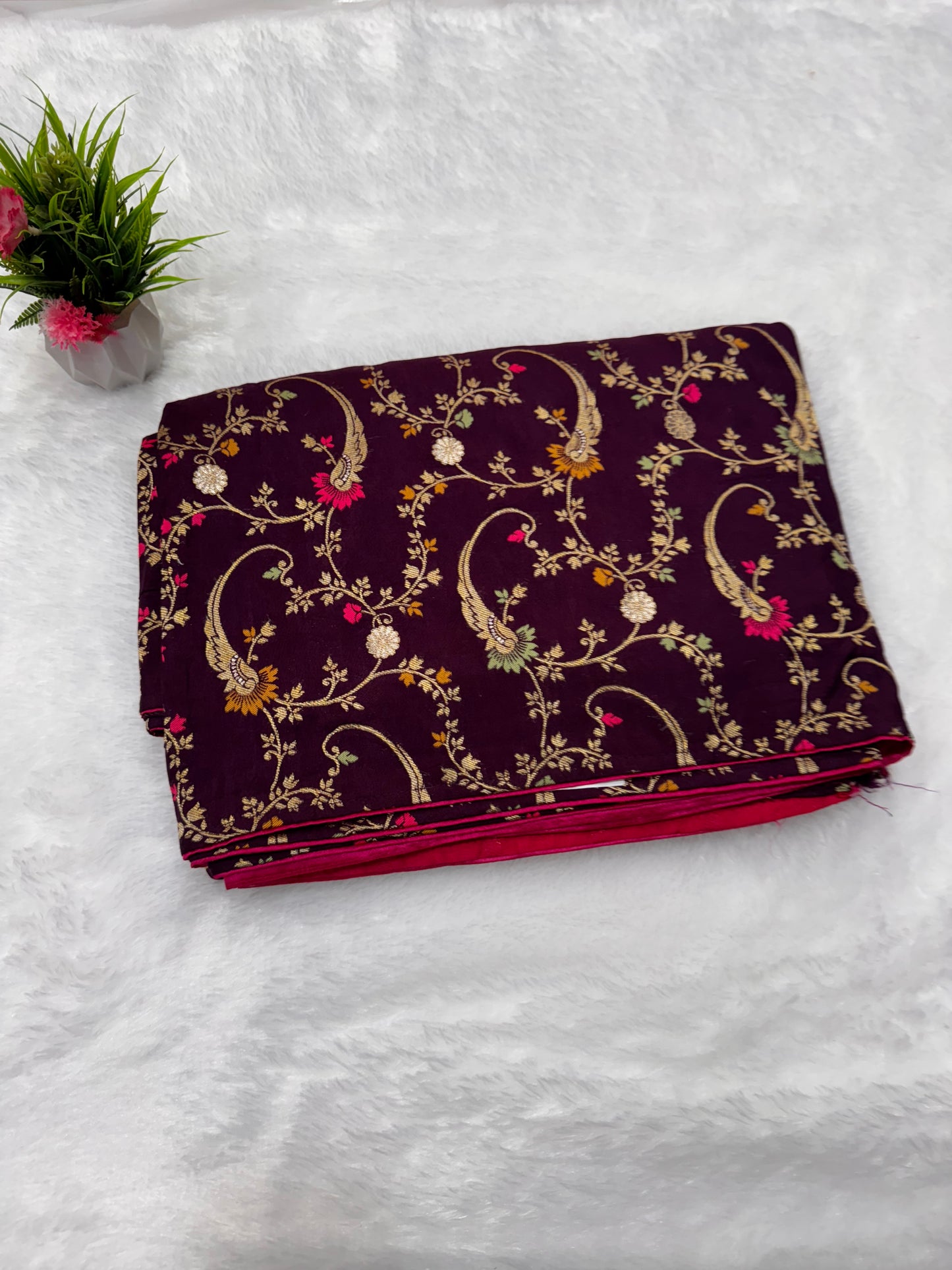 GD semi Tussar Silk Mina Work