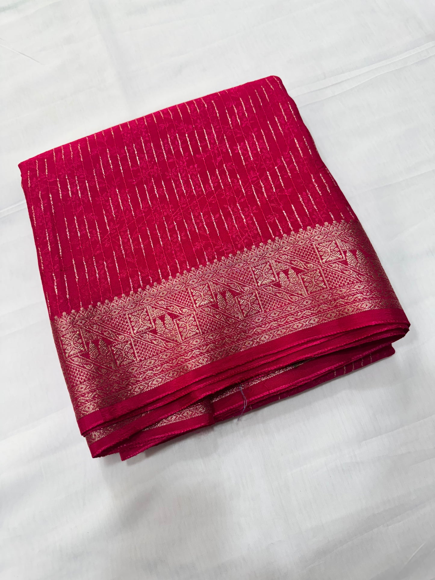 Premium Chinon crepe contrast blouse Saree