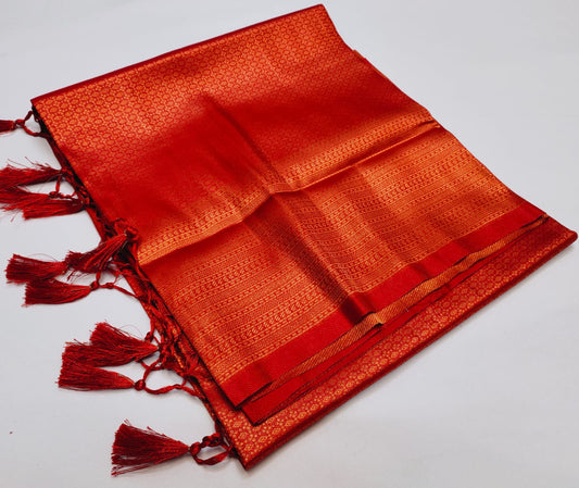 Kubera Pattu Soft Silk Red Color