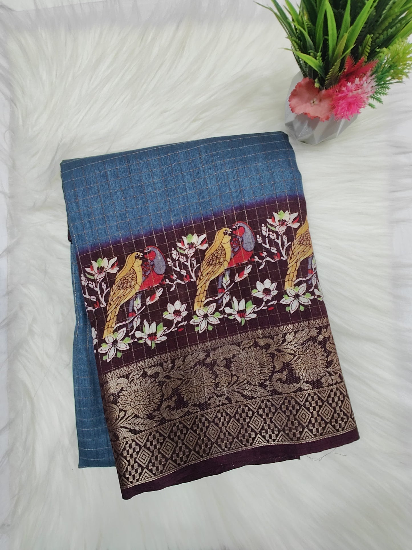 Kalamkari Chanderi Checks