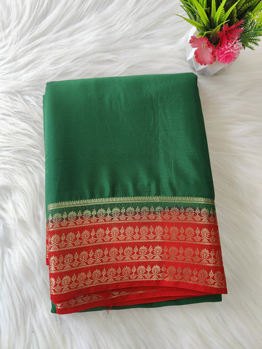 Premium Mysore Crepe contrast border