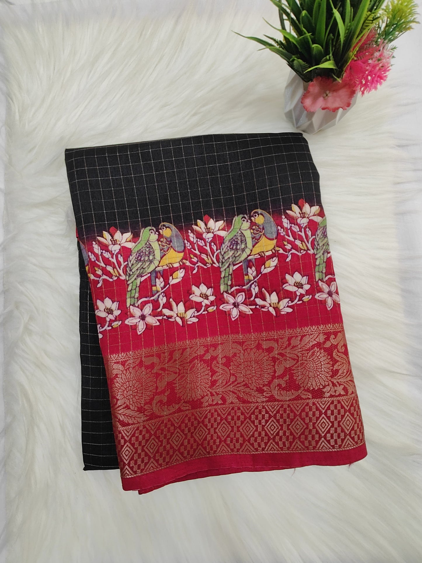 Kalamkari Chanderi Checks