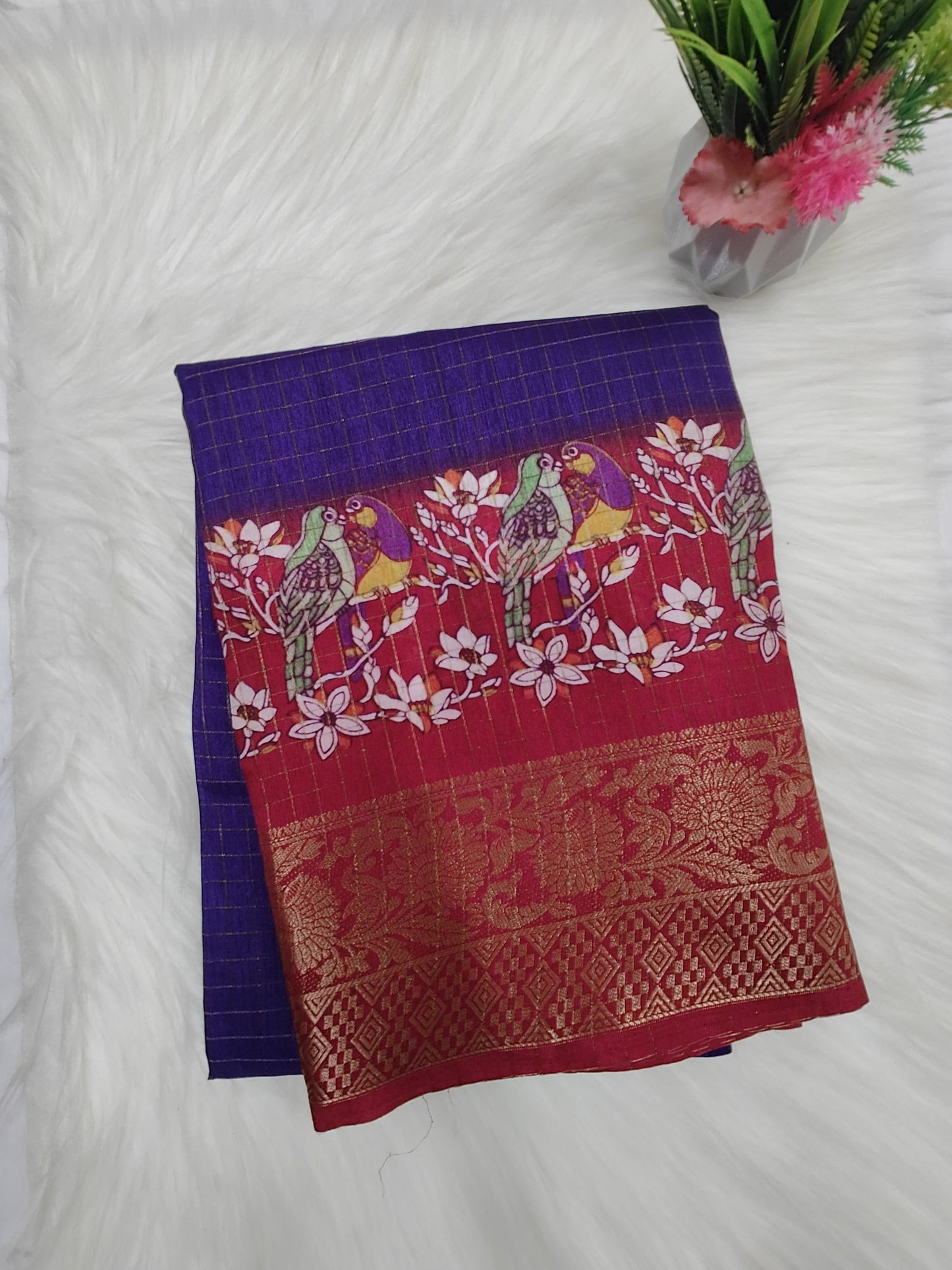 Kalamkari Chanderi Checks