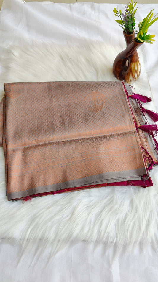 Kuberapattu soft silk saree with contrast Pallu