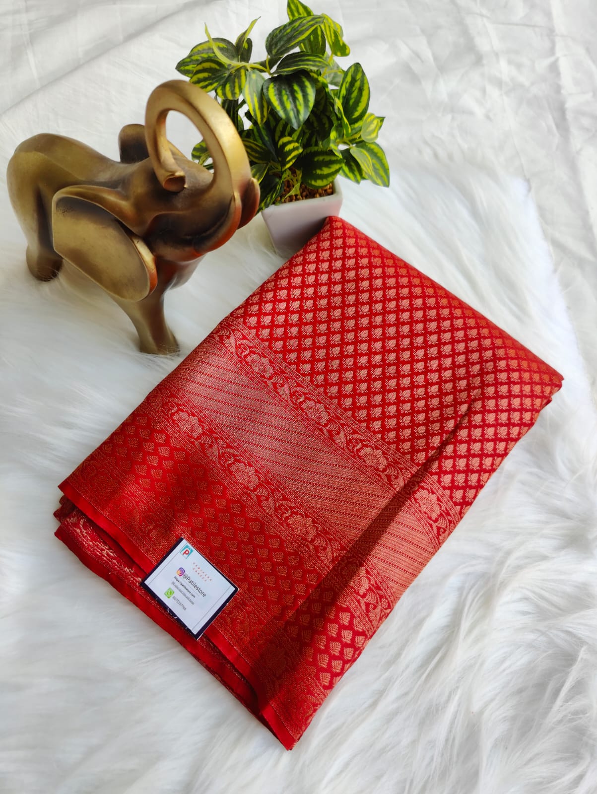Premium Mini Kanchi Soft Silk Saree With Red Color