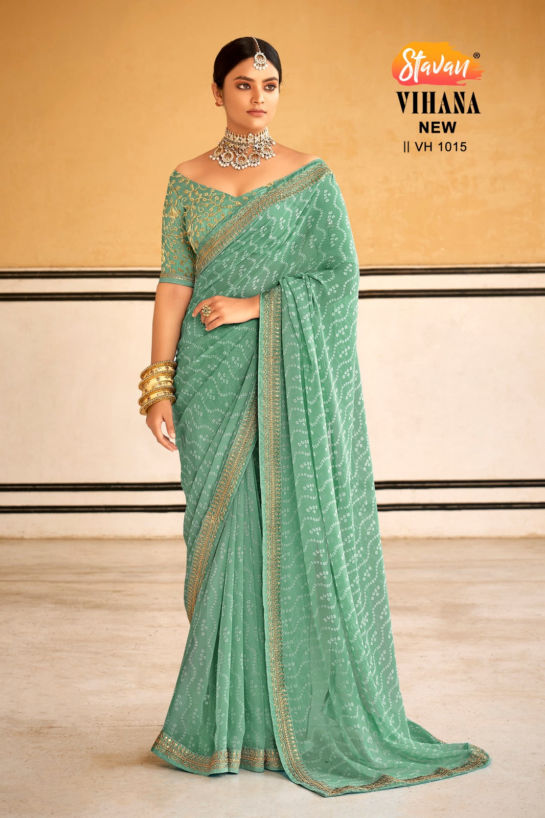 Fancy Georgette with beautiful bandhni Print