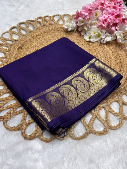 Premium Mysore Crape with Mango border