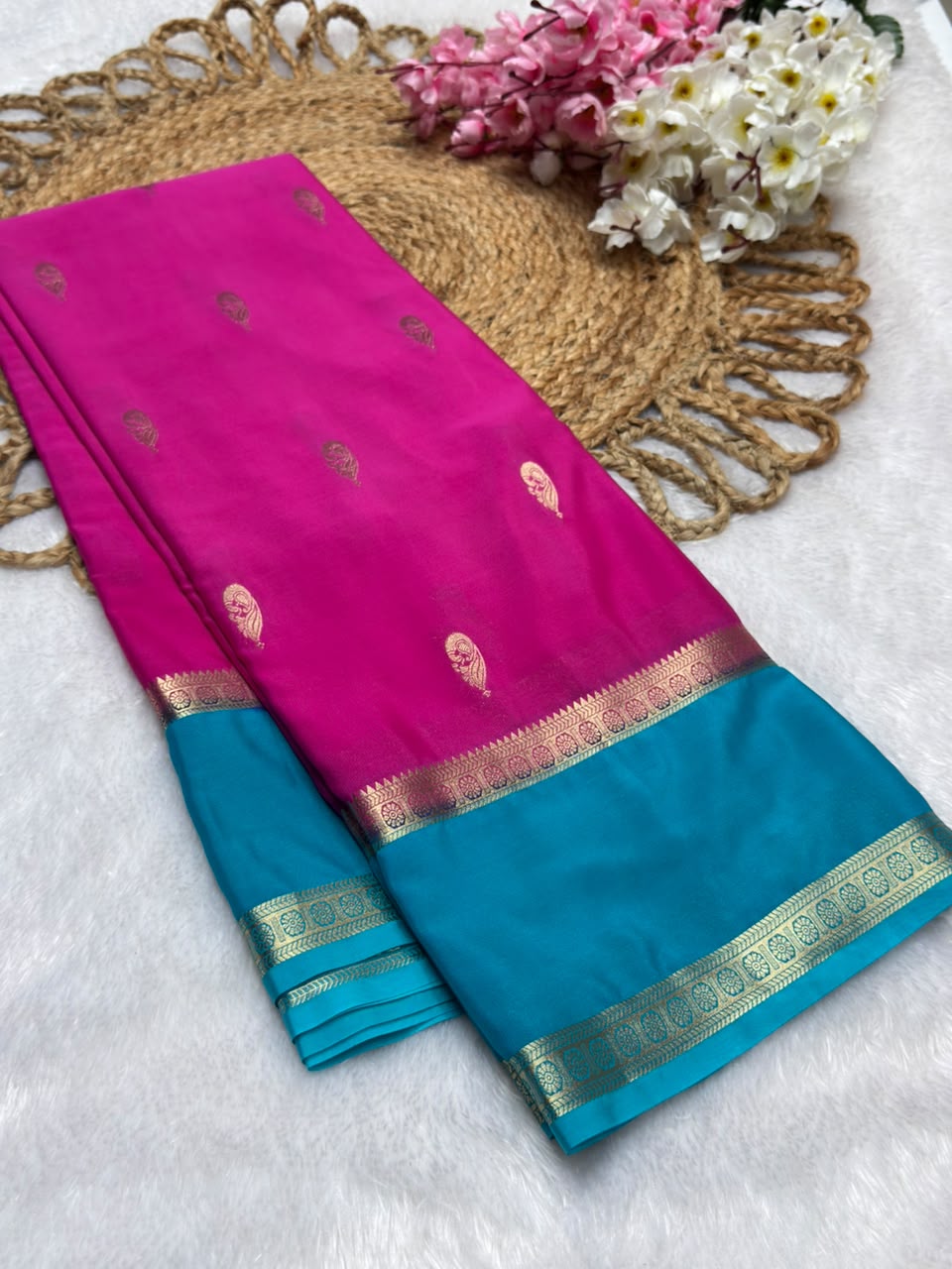 Rf Bentex Peacock Butta Cout Semi Crape