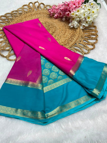 Rf Bentex Peacock Butta Cout Semi Crape