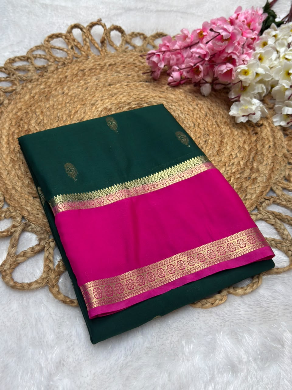 Rf Bentex Peacock Butta Cout Semi Crape