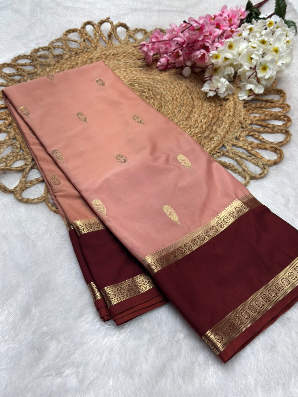 Rf Bentex Peacock Butta Cout Semi Crape