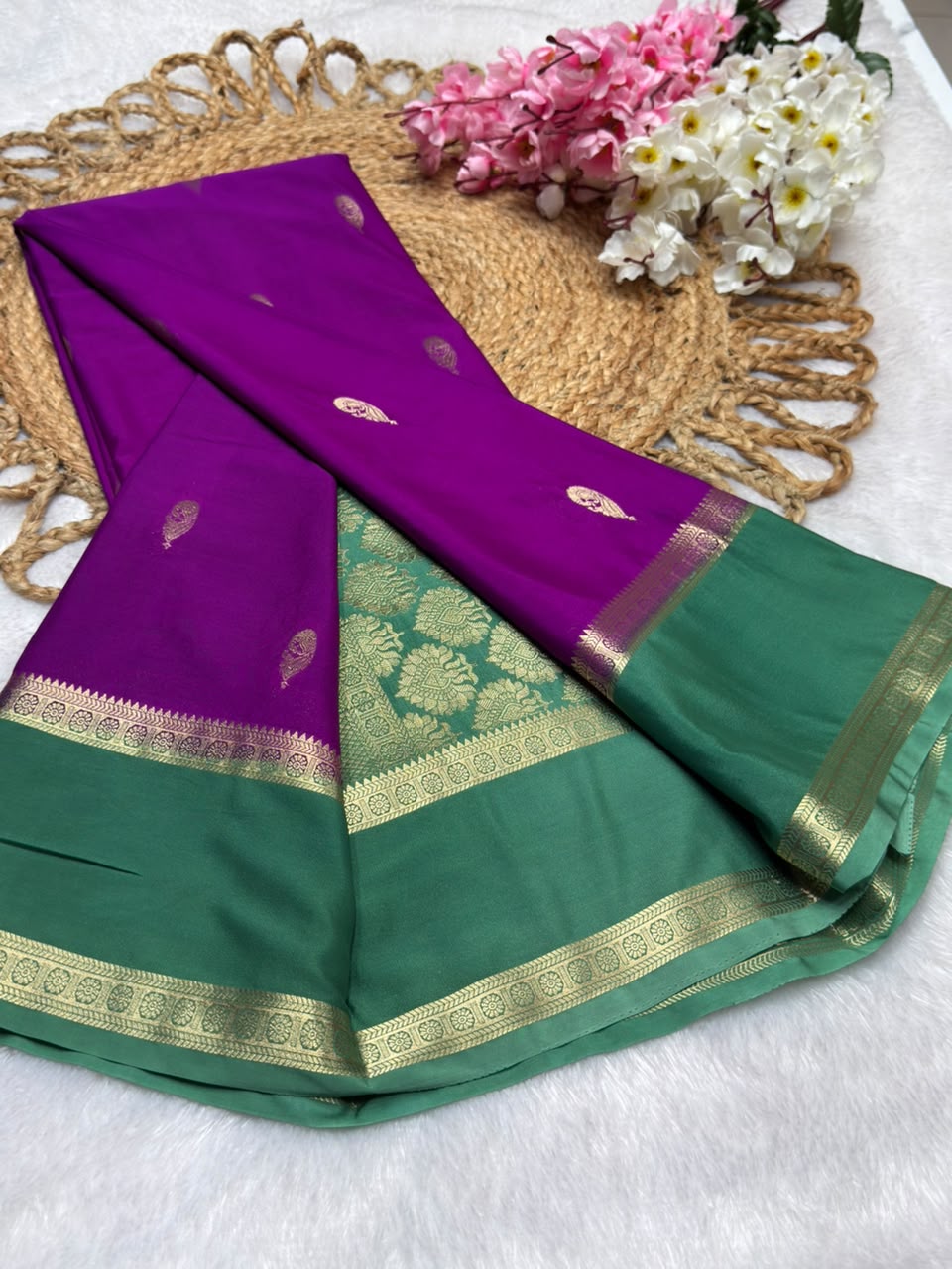 Rf Bentex Peacock Butta Cout Semi Crape