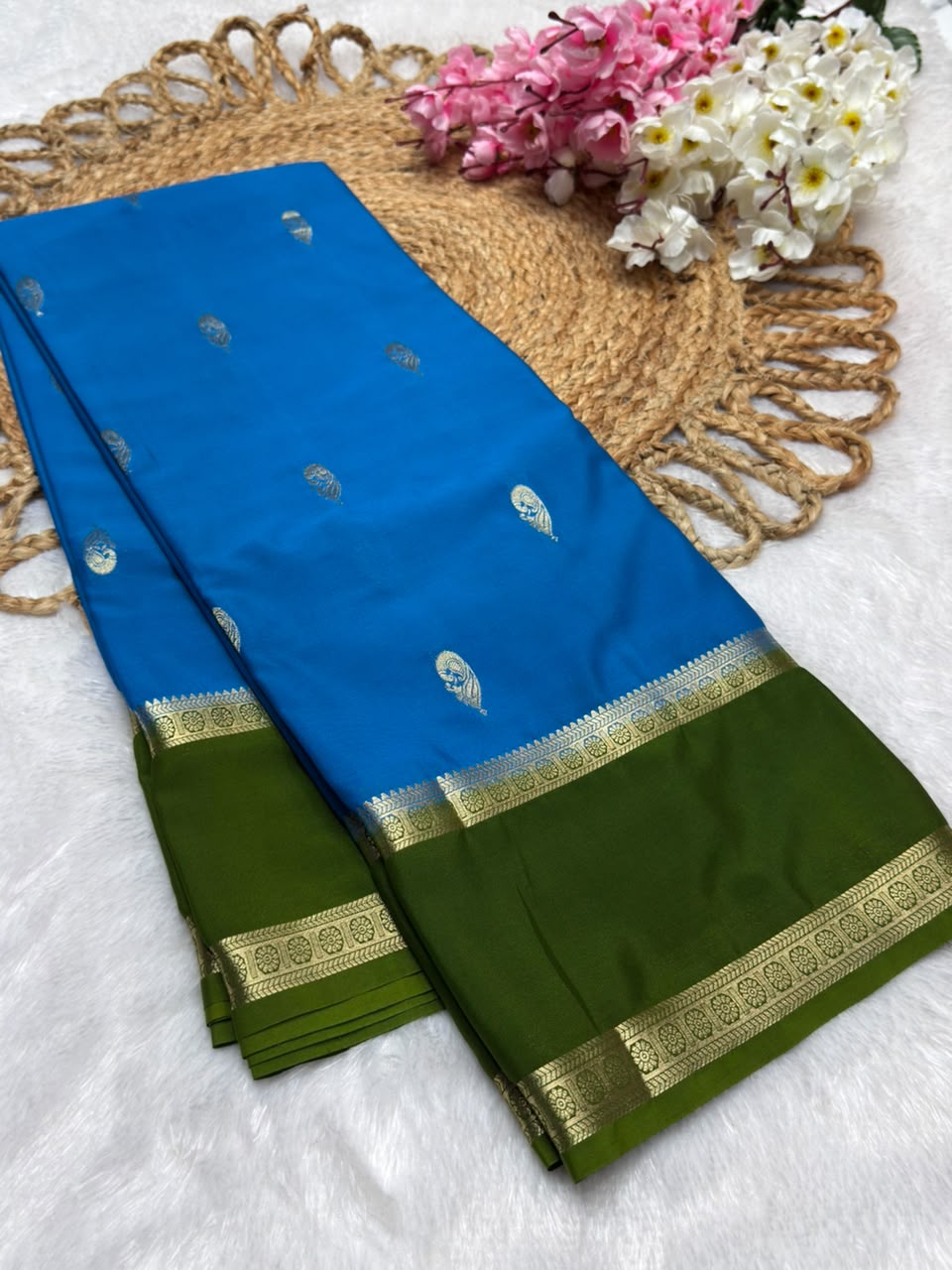 Rf Bentex Peacock Butta Cout Semi Crape