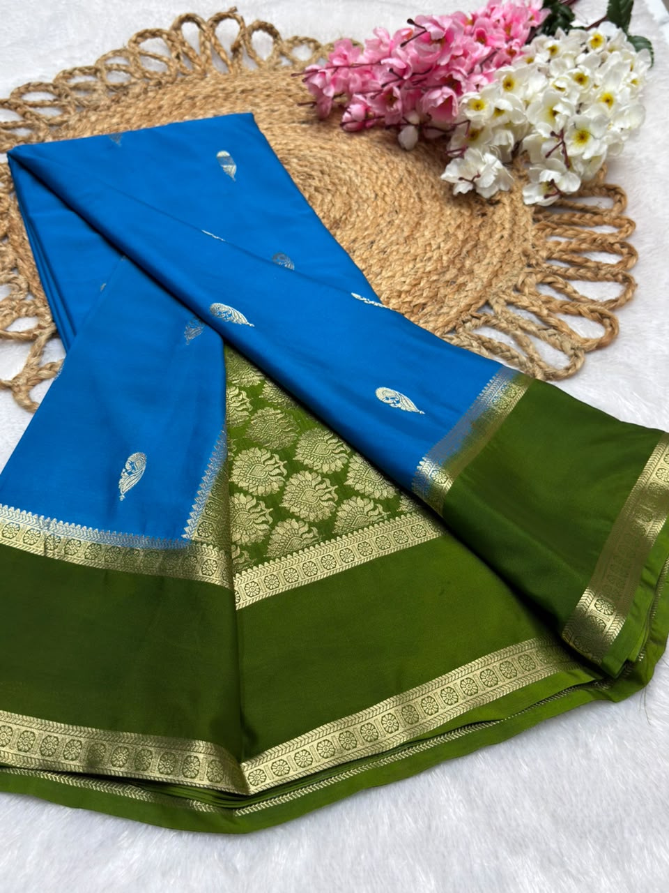 Rf Bentex Peacock Butta Cout Semi Crape