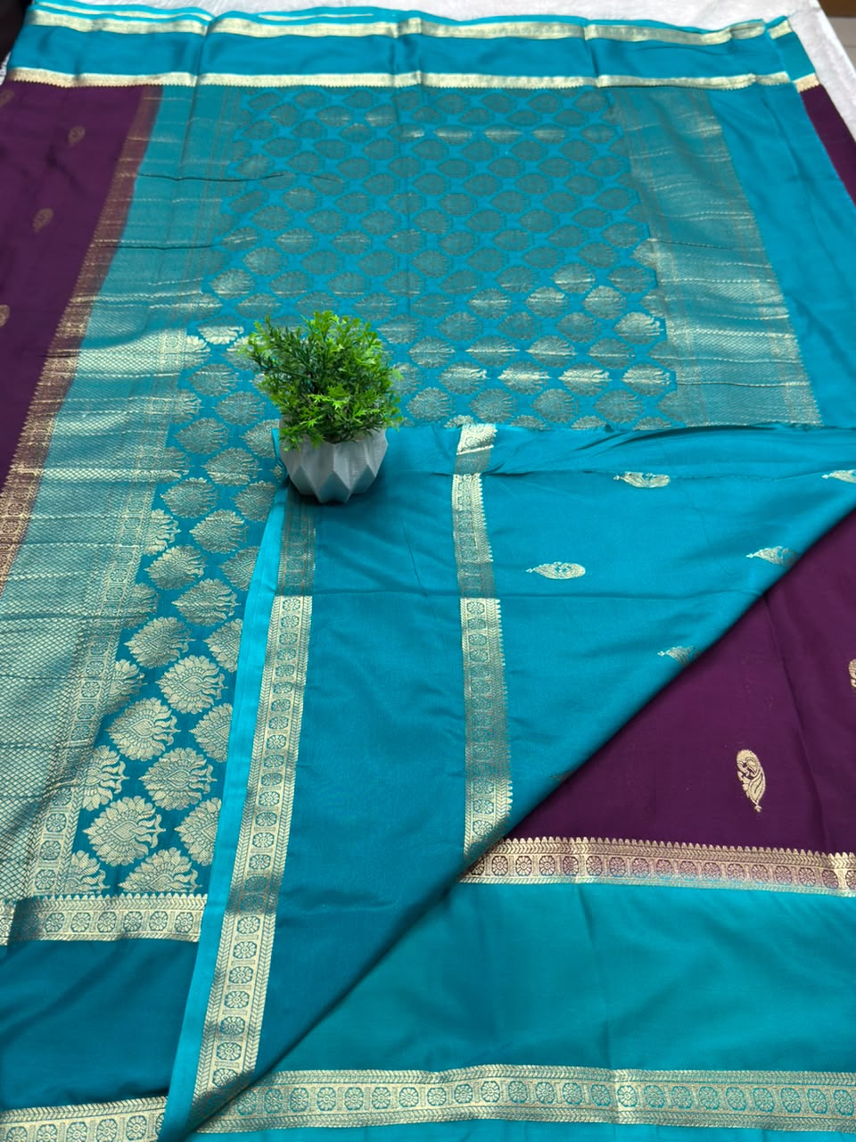 Rf Bentex Peacock Butta Cout Semi Crape