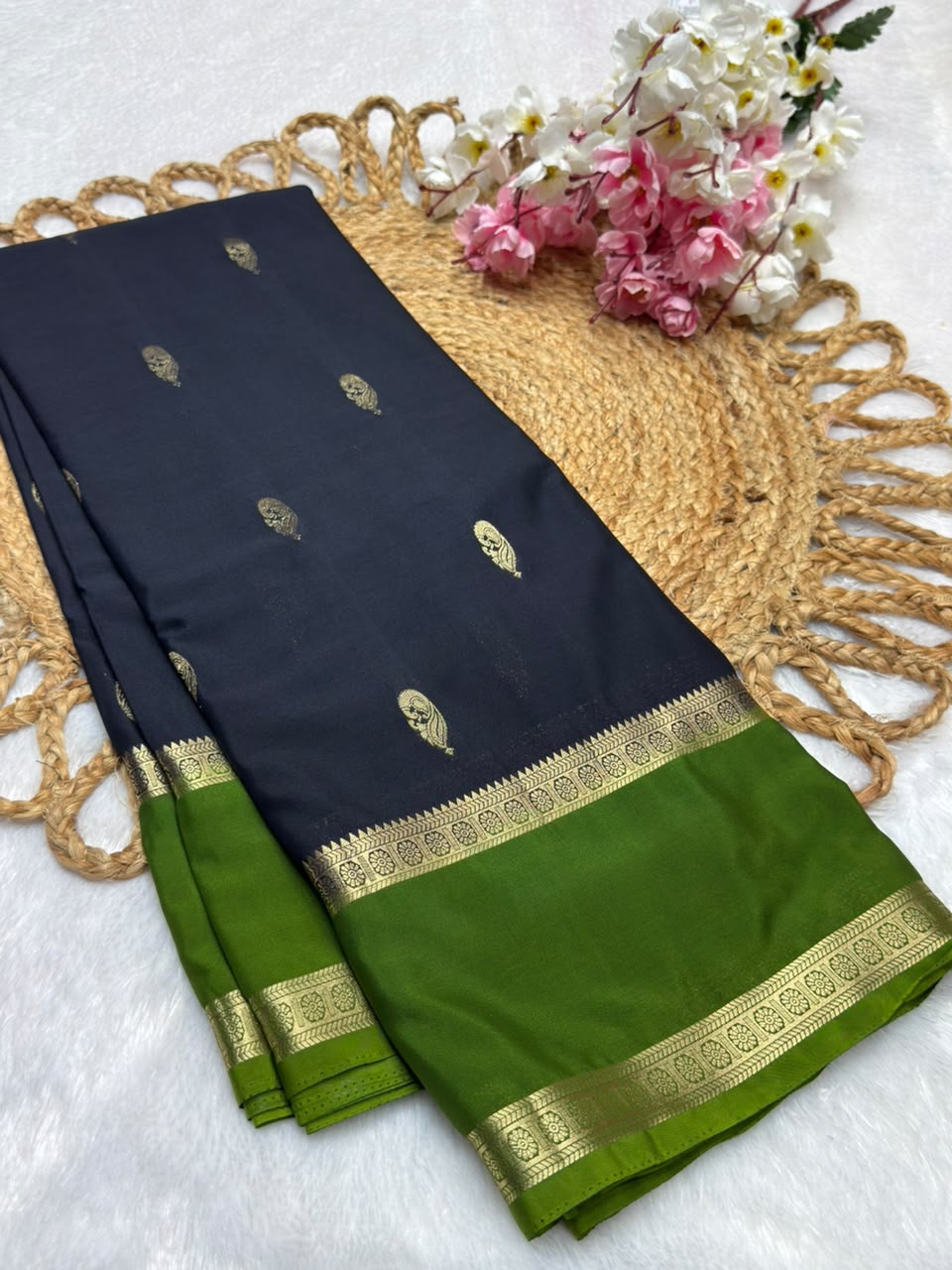 Rf Bentex Peacock Butta Cout Semi Crape