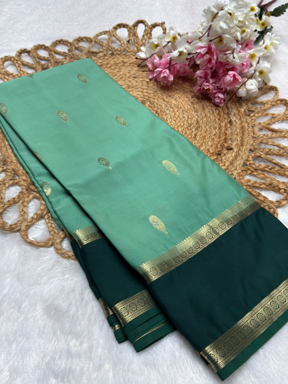 Rf Bentex Peacock Butta Cout Semi Crape