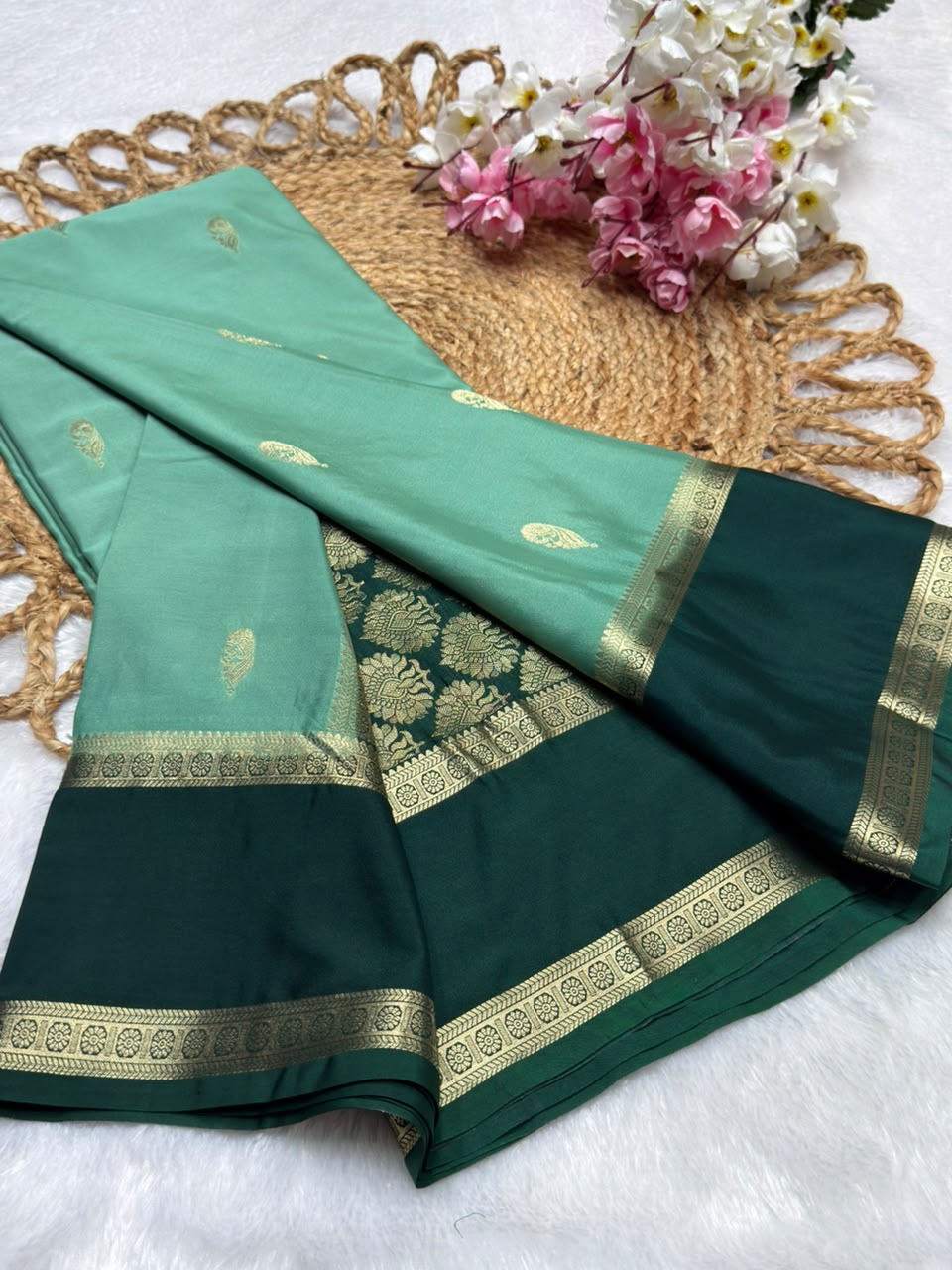 Rf Bentex Peacock Butta Cout Semi Crape