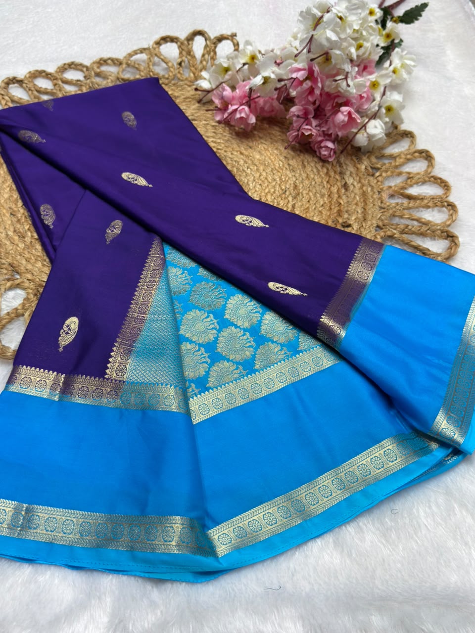 Rf Bentex Peacock Butta Cout Semi Crape