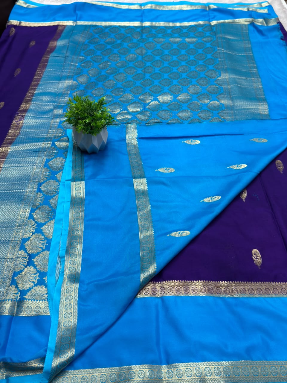 Rf Bentex Peacock Butta Cout Semi Crape