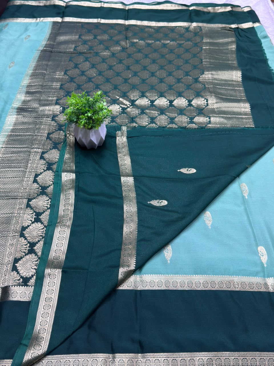 Rf Bentex Peacock Butta Cout Semi Crape