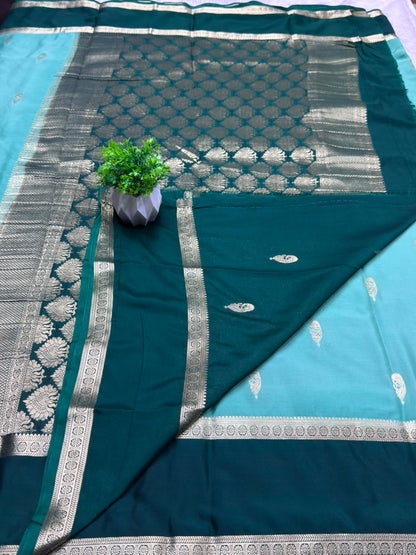 Rf Bentex Peacock Butta Cout Semi Crape