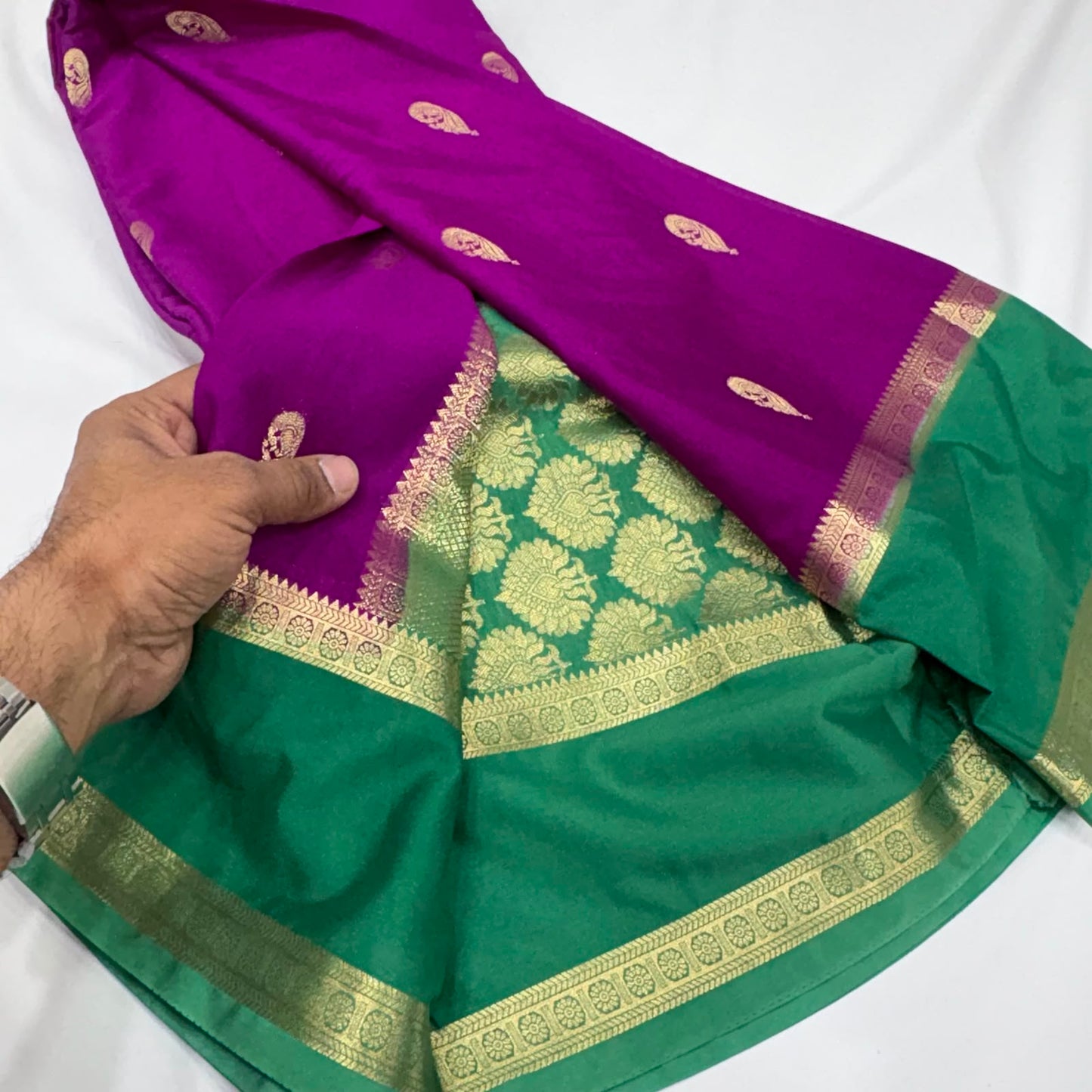 Rf Bentex Peacock Butta Cout Semi Crape