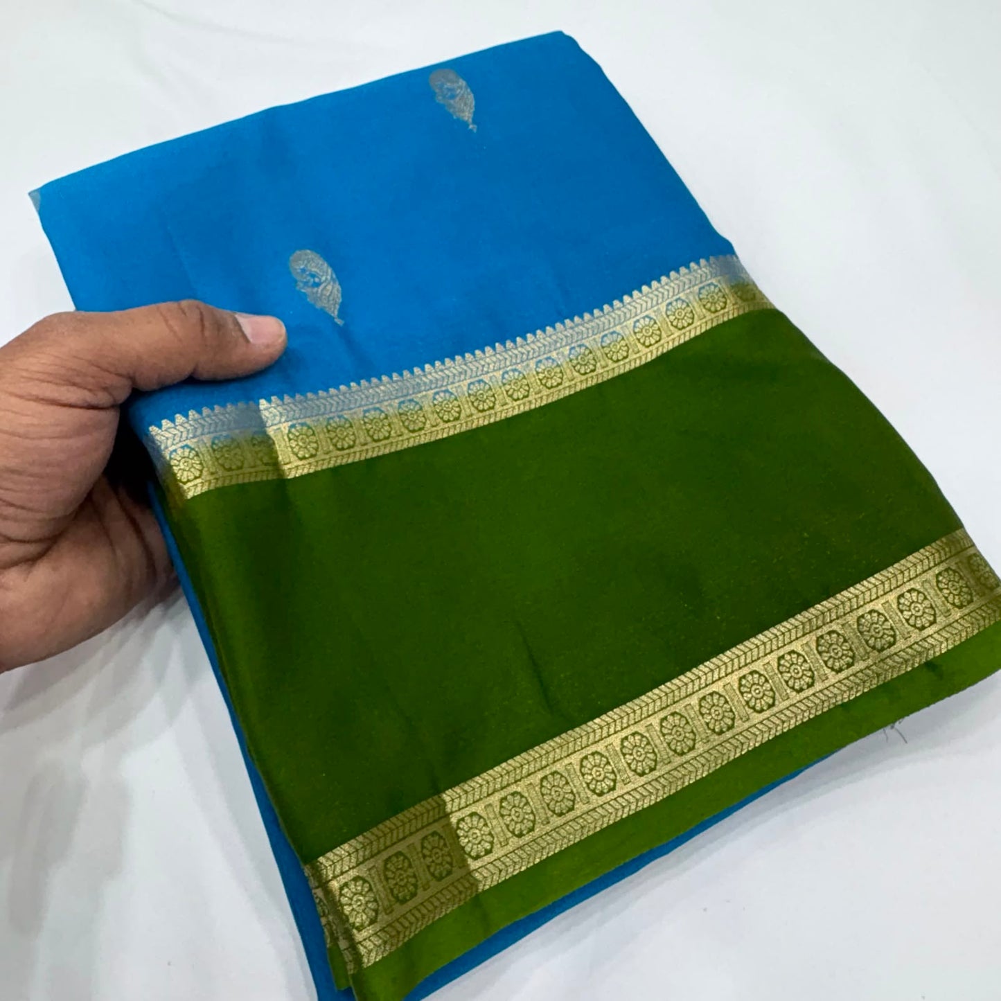 Rf Bentex Peacock Butta Cout Semi Crape