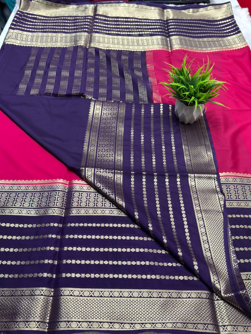 Premium Crepe with Contrast Border