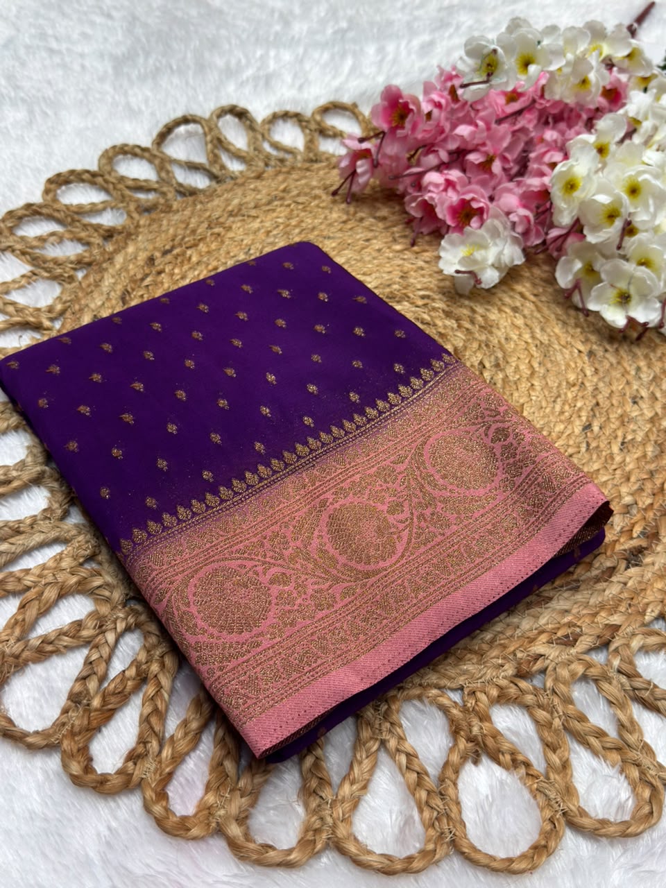 Khaddi Georgette Coco Zari