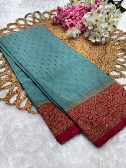 Khaddi Georgette Coco Zari