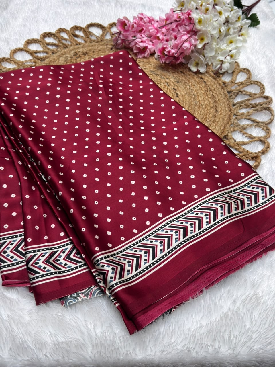 Semi Modal Silk Bandhani Print