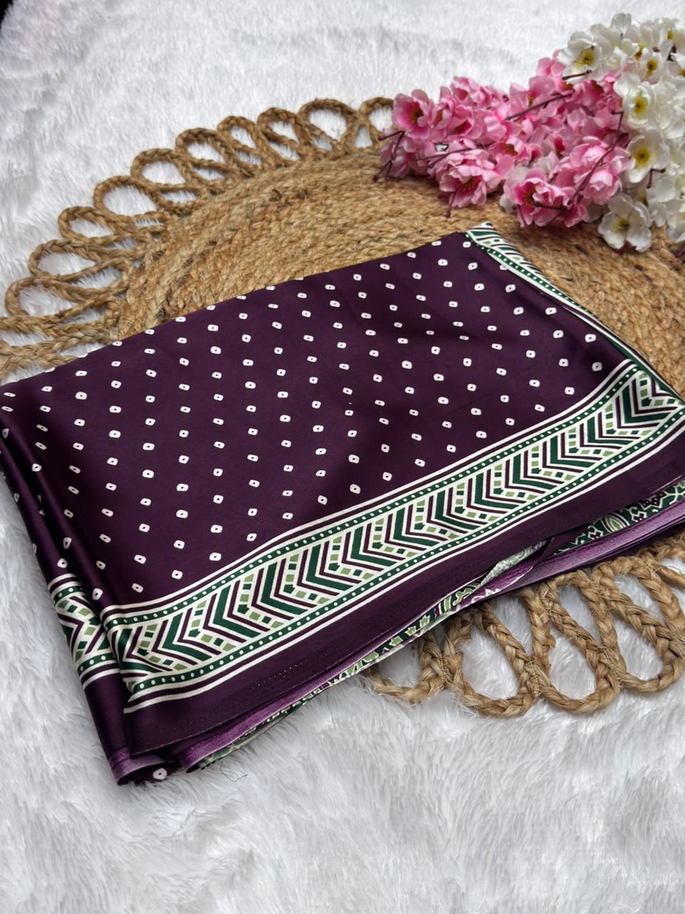 Semi Modal Silk Bandhani Print