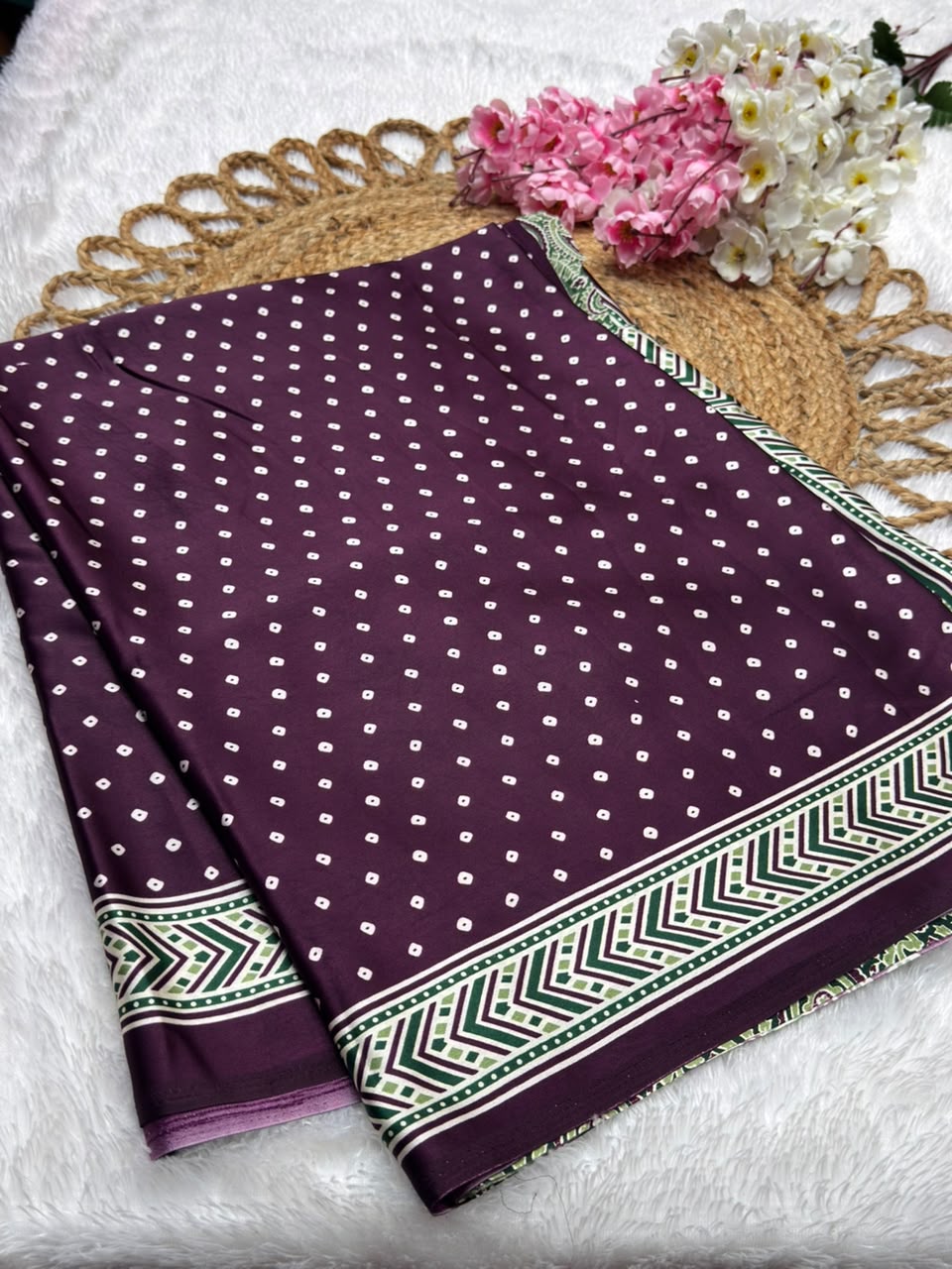 Semi Modal Silk Bandhani Print