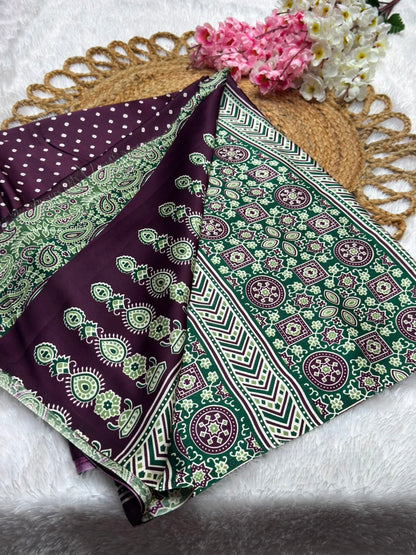 Semi Modal Silk Bandhani Print