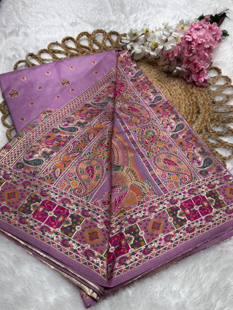 Pashmina Semi Silk Self