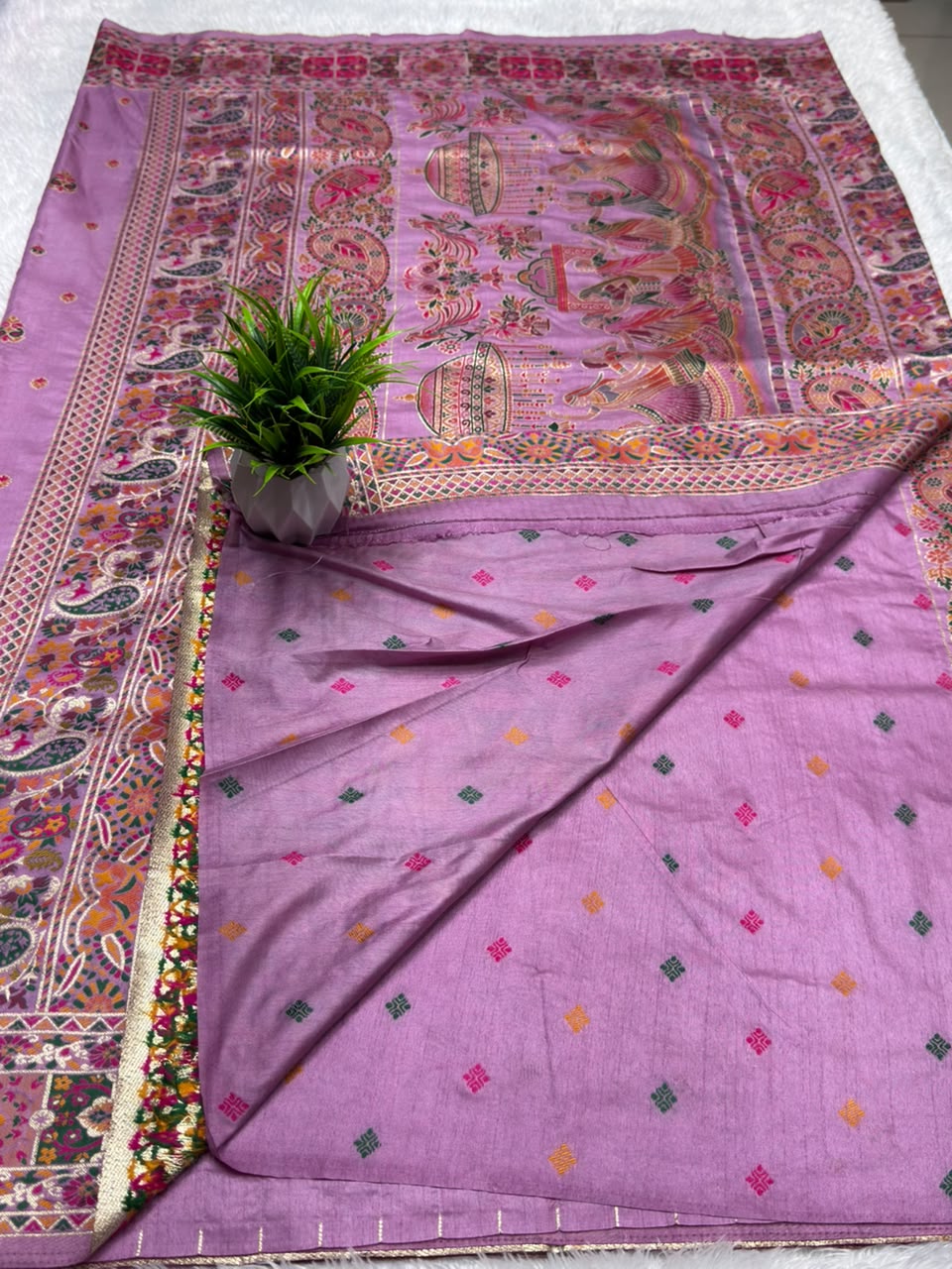 Pashmina Semi Silk Self