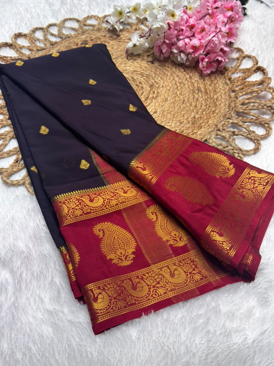 Premium Mysore Crepe Bentex Border