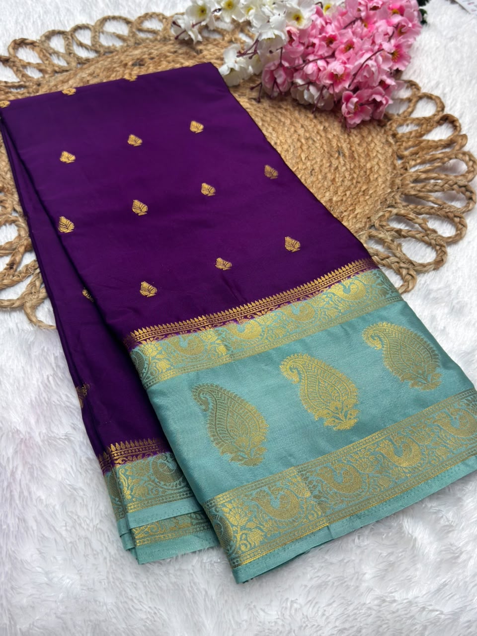 Premium Mysore Crepe Bentex Border