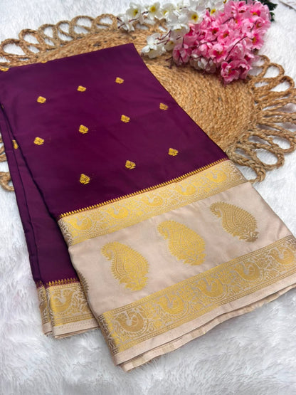 Premium Mysore Crepe Bentex Border