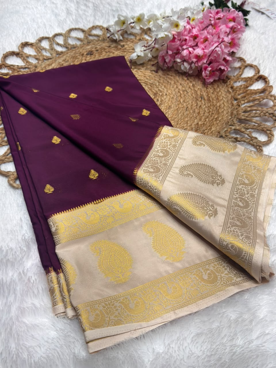 Premium Mysore Crepe Bentex Border