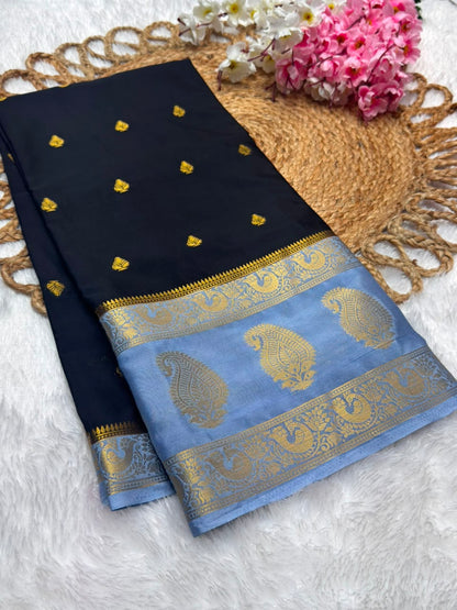 Premium Mysore Crepe Bentex Border
