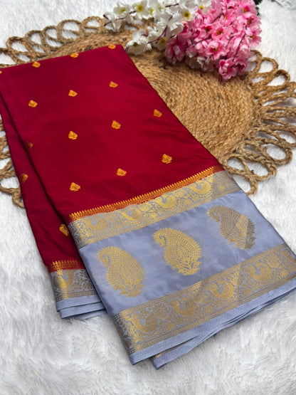 Premium Mysore Crepe Bentex Border