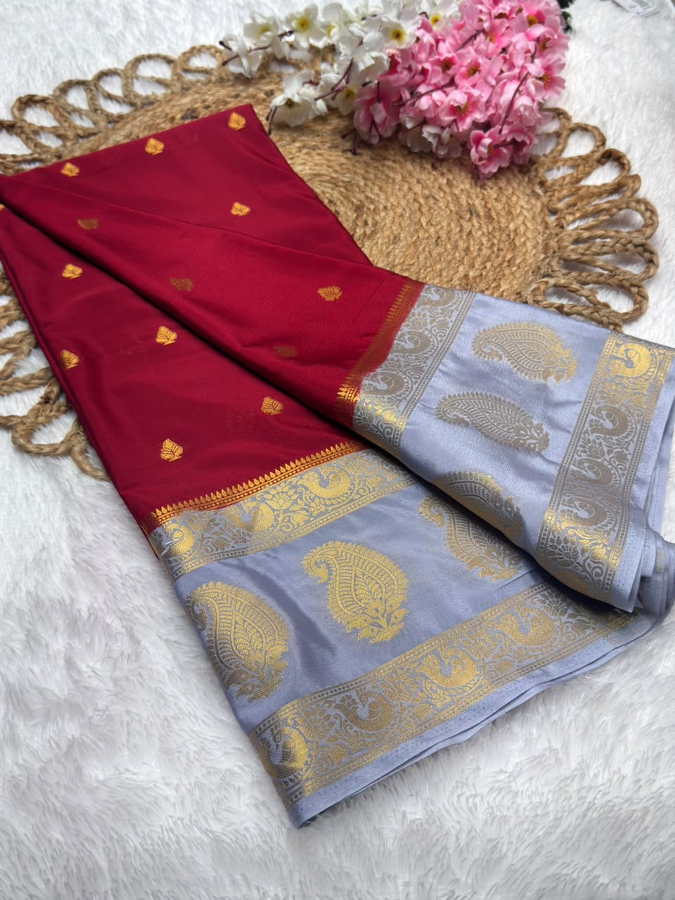 Premium Mysore Crepe Bentex Border
