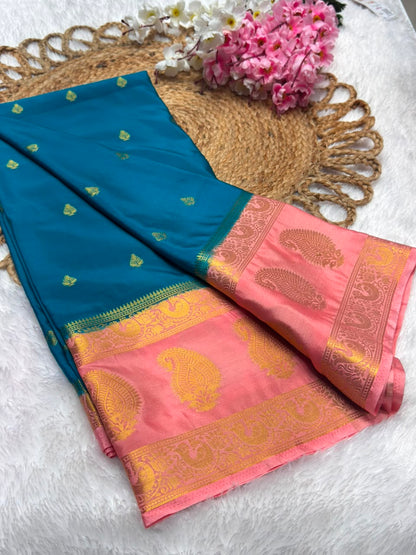 Premium Mysore Crepe Bentex Border